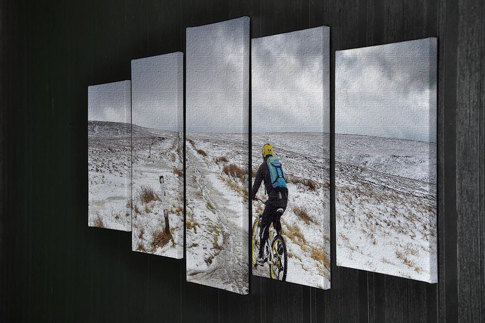 Cycling in the snow 5 Split Panel Canvas - Canvas Art Rocks - 2