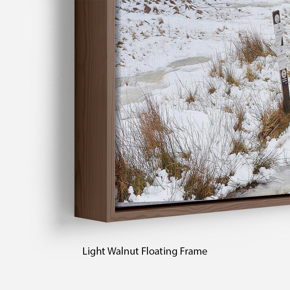 Cycling in the snow Floating Frame Canvas - Canvas Art Rocks - 8