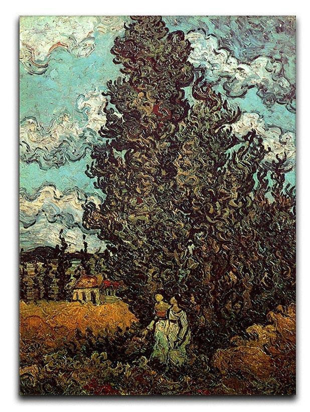Cypresses and Two Women by Van Gogh Canvas Print & Poster  - Canvas Art Rocks - 1