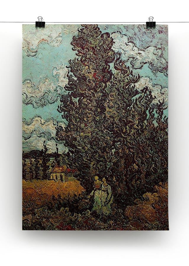 Cypresses and Two Women by Van Gogh Canvas Print & Poster - Canvas Art Rocks - 2