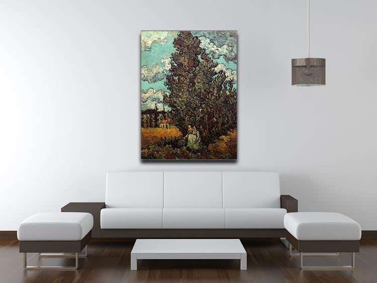 Cypresses and Two Women by Van Gogh Canvas Print & Poster - Canvas Art Rocks - 4