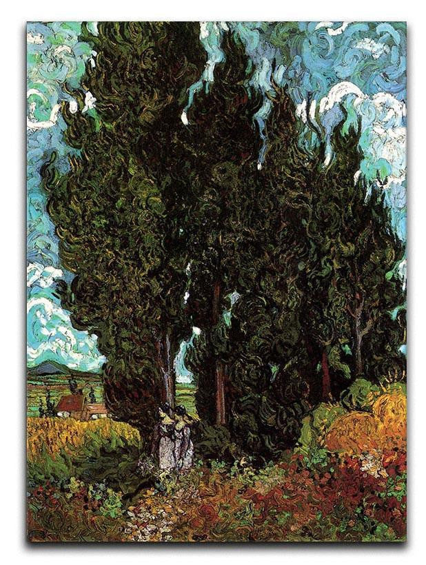Cypresses with Two Female Figures by Van Gogh Canvas Print & Poster  - Canvas Art Rocks - 1