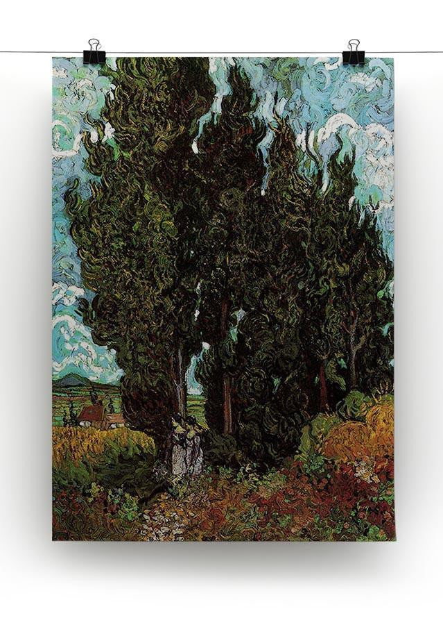 Cypresses with Two Female Figures by Van Gogh Canvas Print & Poster - Canvas Art Rocks - 2