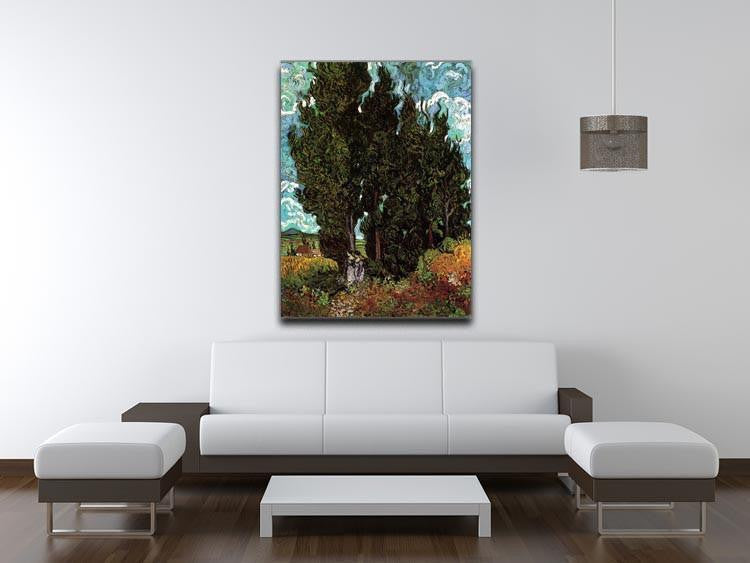 Cypresses with Two Female Figures by Van Gogh Canvas Print & Poster - Canvas Art Rocks - 4