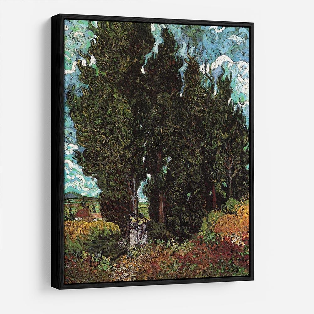 Cypresses with Two Female Figures by Van Gogh HD Metal Print