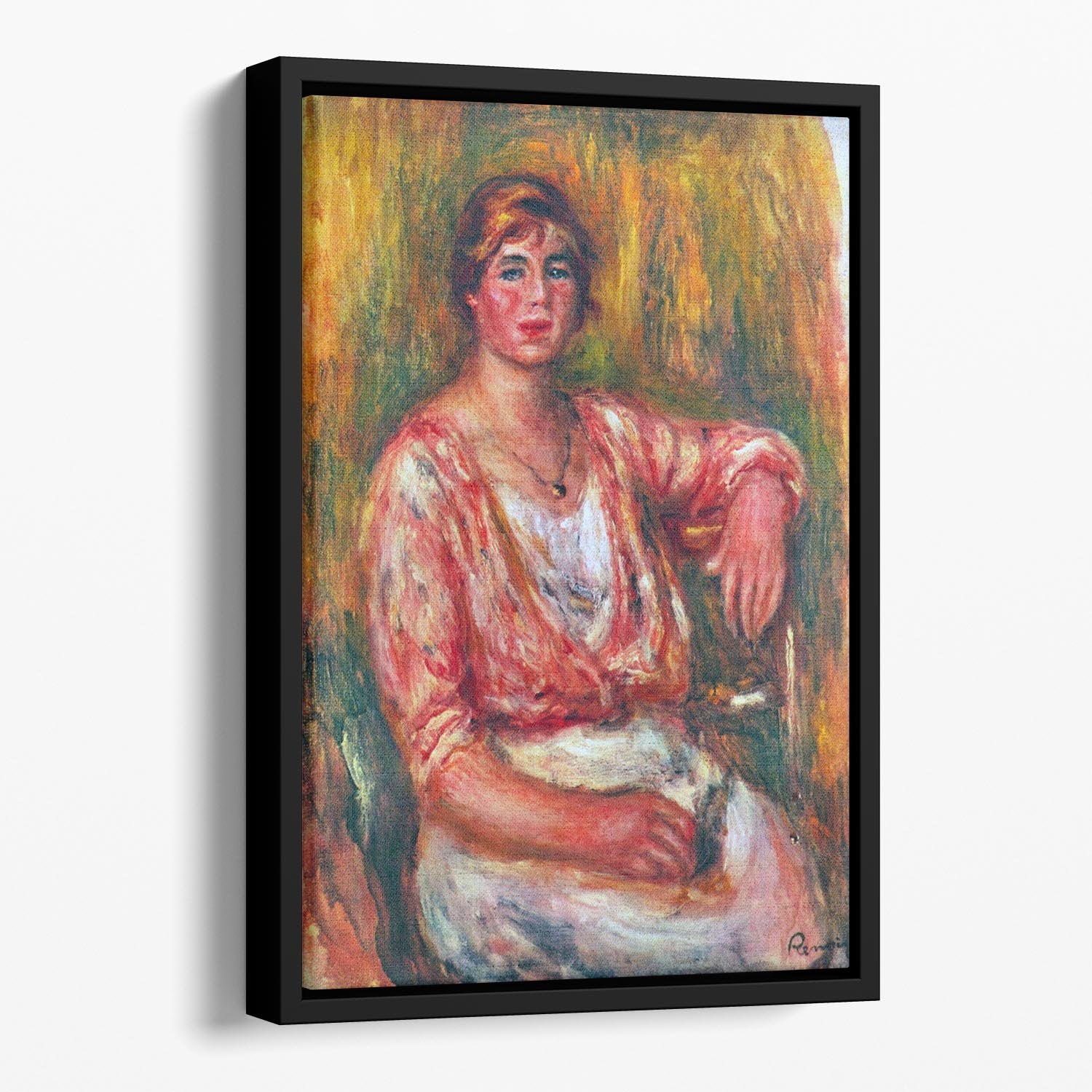 Dairymaid by Renoir Floating Framed Canvas