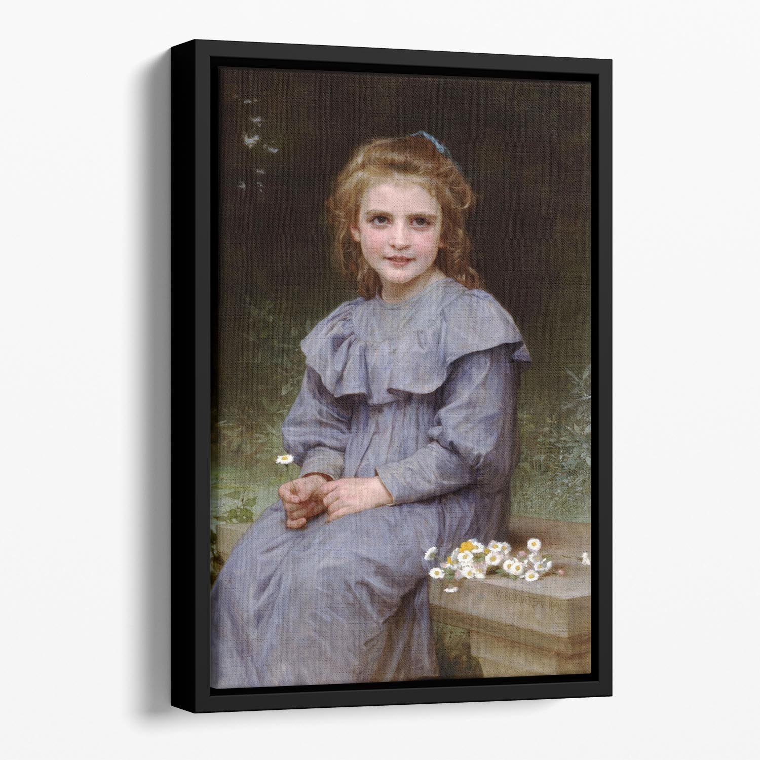 Daisies By Bouguereau Floating Framed Canvas