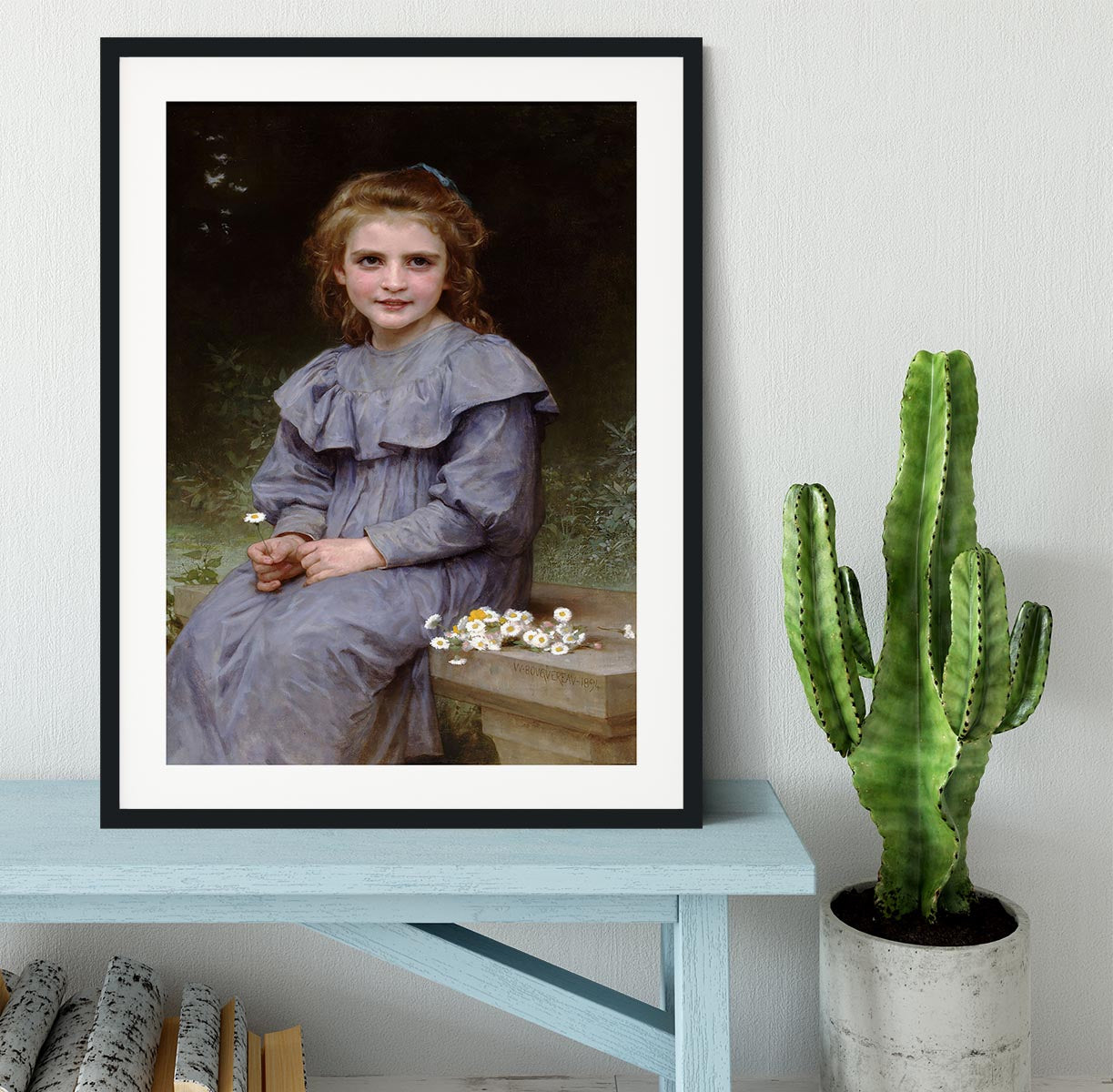 Daisies By Bouguereau Framed Print - Canvas Art Rocks - 1