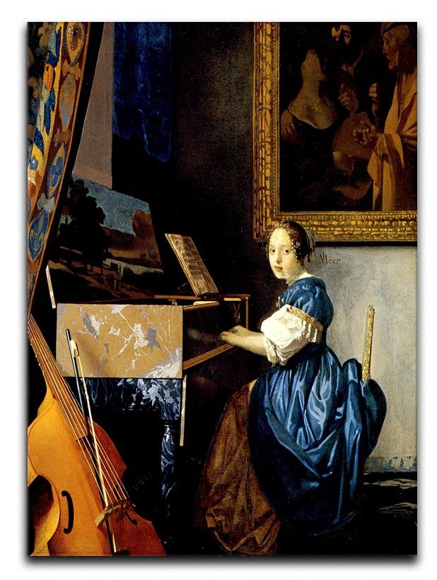 Dame on spinet by Vermeer Canvas Print or Poster - Canvas Art Rocks - 1
