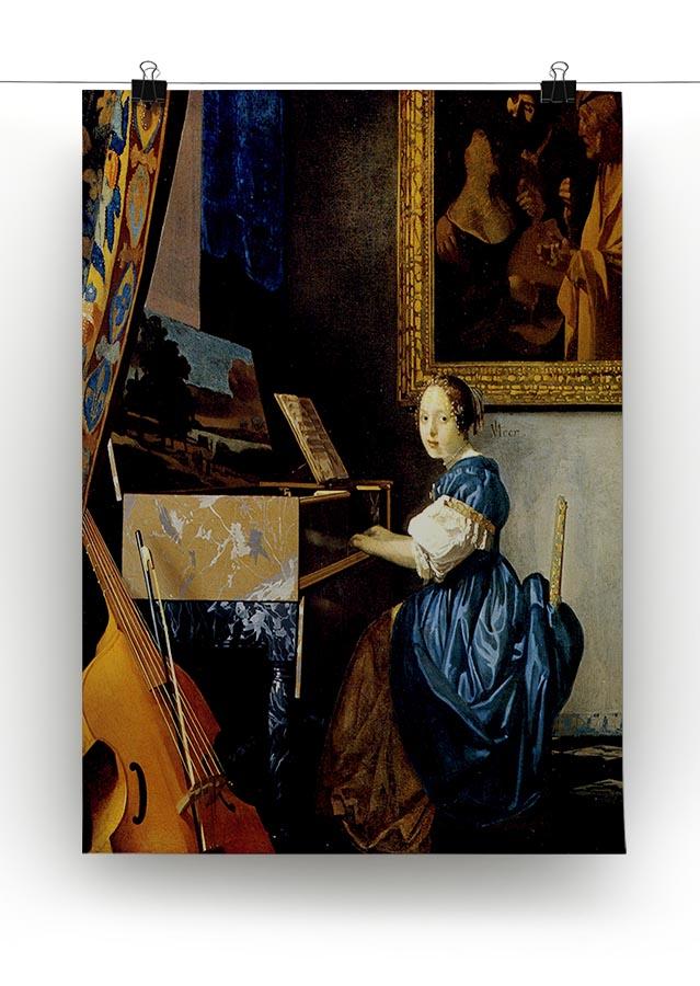 Dame on spinet by Vermeer Canvas Print or Poster - Canvas Art Rocks - 2