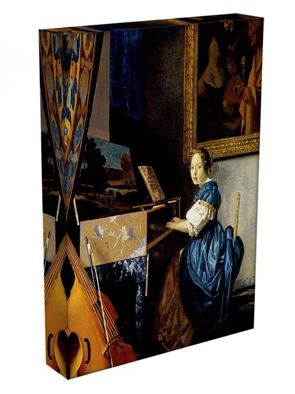 Dame on spinet by Vermeer Canvas Print or Poster - Canvas Art Rocks - 3
