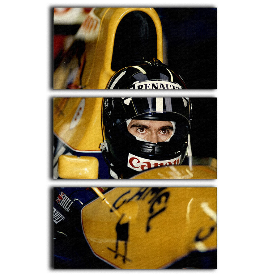 Damon Hill at Silverstone 3 Split Panel Canvas Print - Canvas Art Rocks - 1