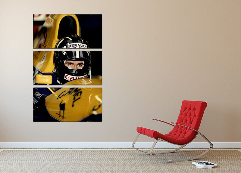 Damon Hill at Silverstone 3 Split Panel Canvas Print - Canvas Art Rocks - 2