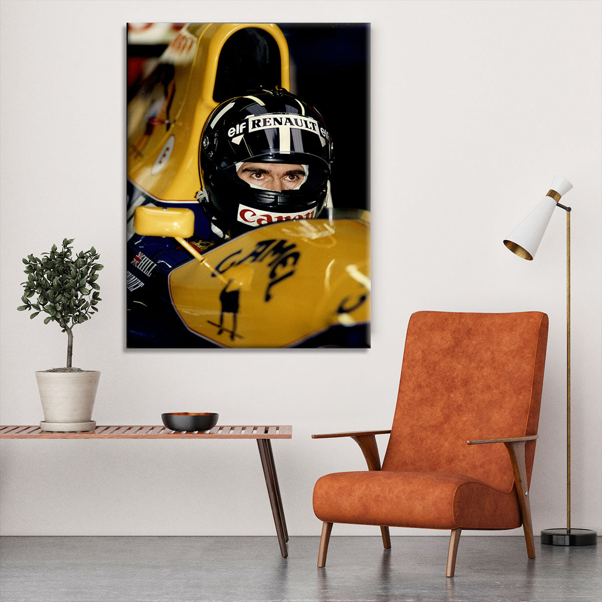 Damon Hill at Silverstone Canvas Print or Poster