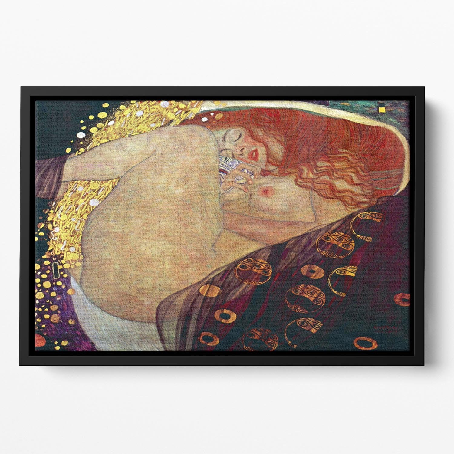 Danae by Klimt Floating Framed Canvas