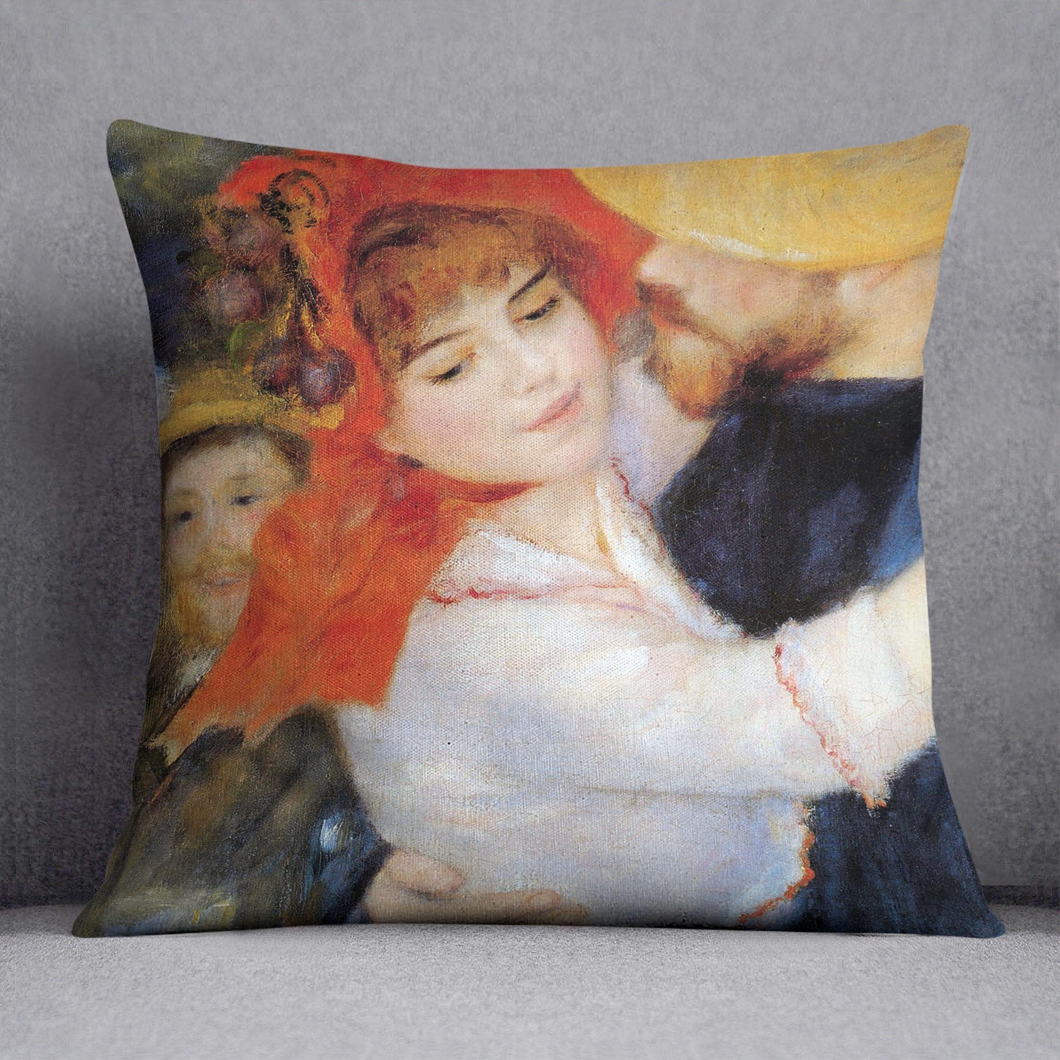 Dance in Bougival Detail by Renoir Throw Pillow