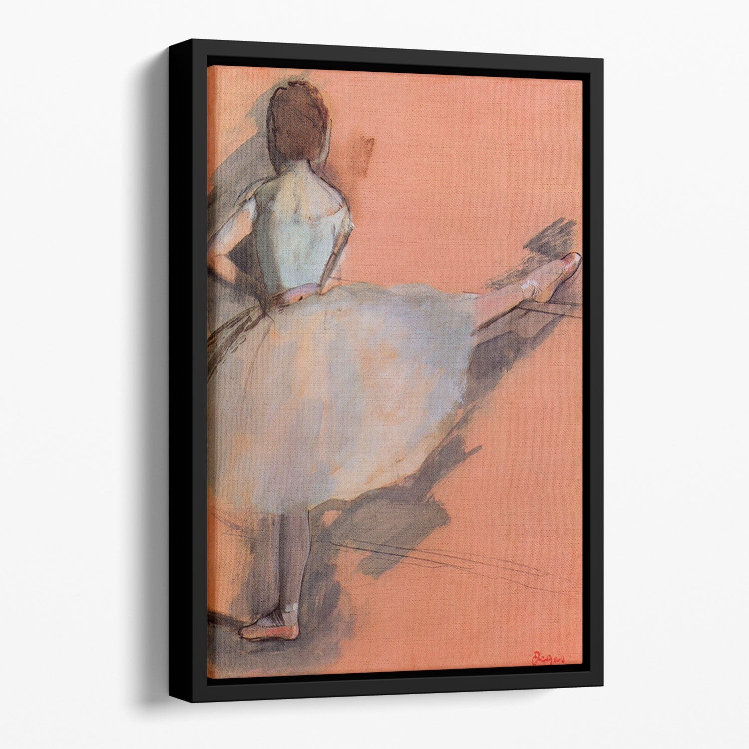 Dancer at the bar 1 by Degas Floating Framed Canvas