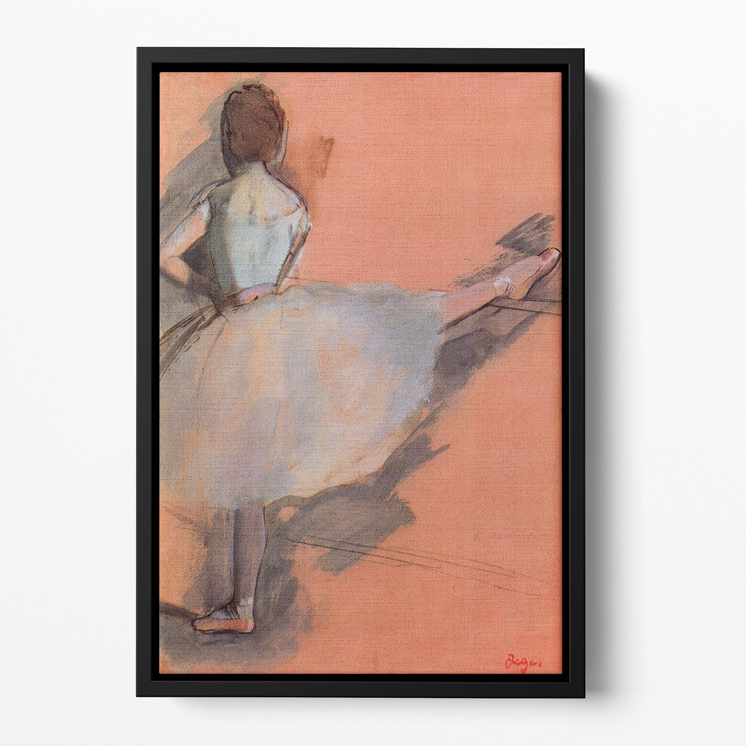 Dancer at the bar 1 by Degas Floating Framed Canvas