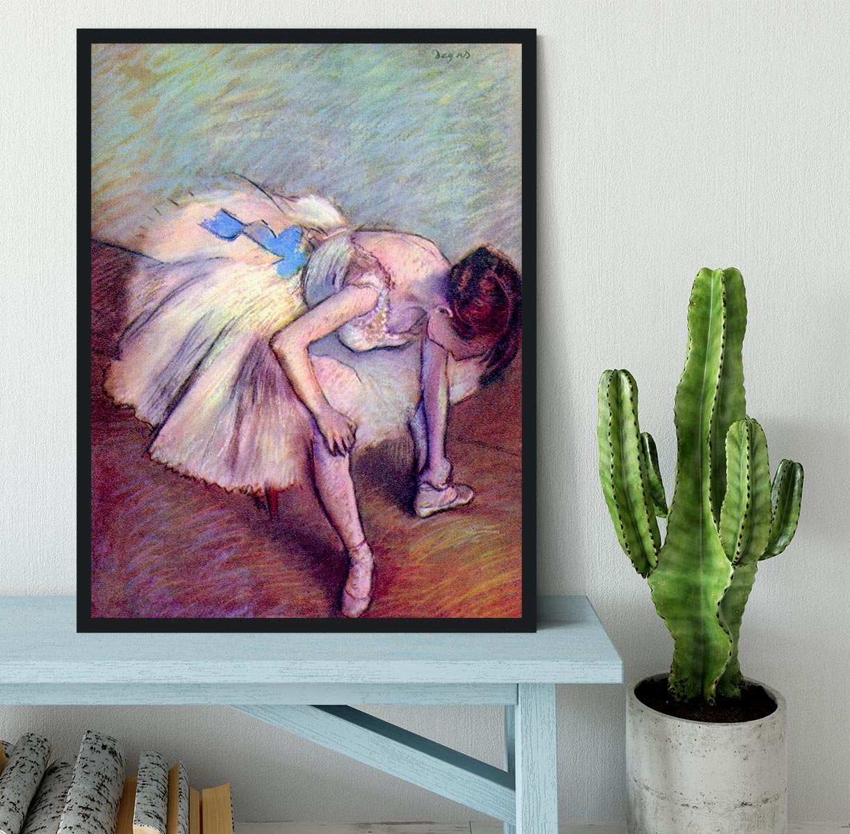 Dancer bent over by Degas Framed Print - Canvas Art Rocks - 2