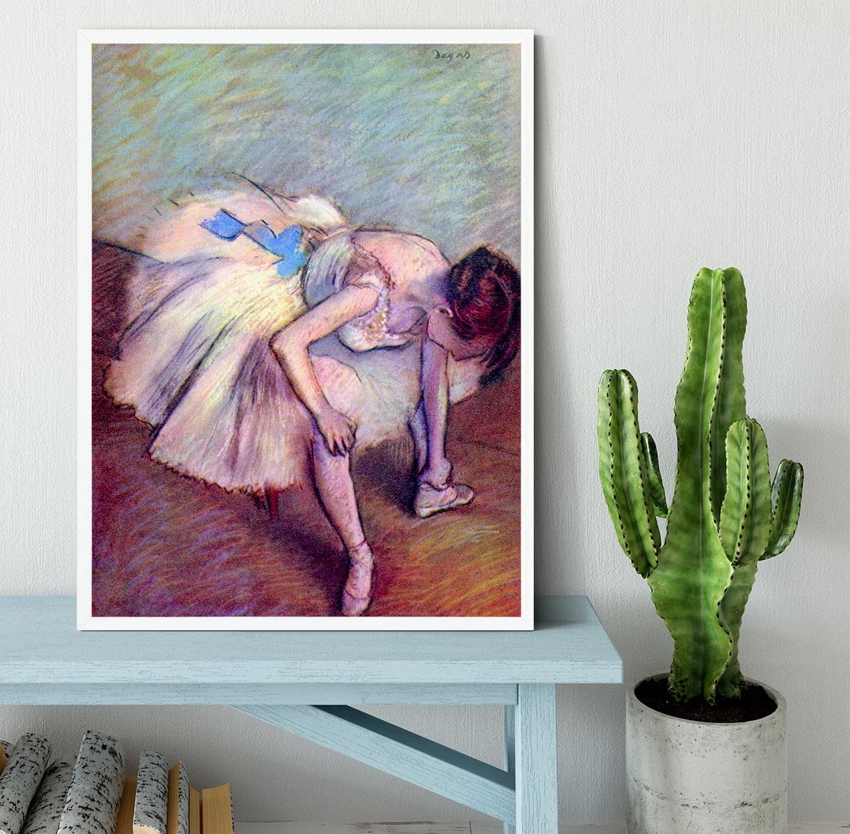 Dancer bent over by Degas Framed Print - Canvas Art Rocks -6