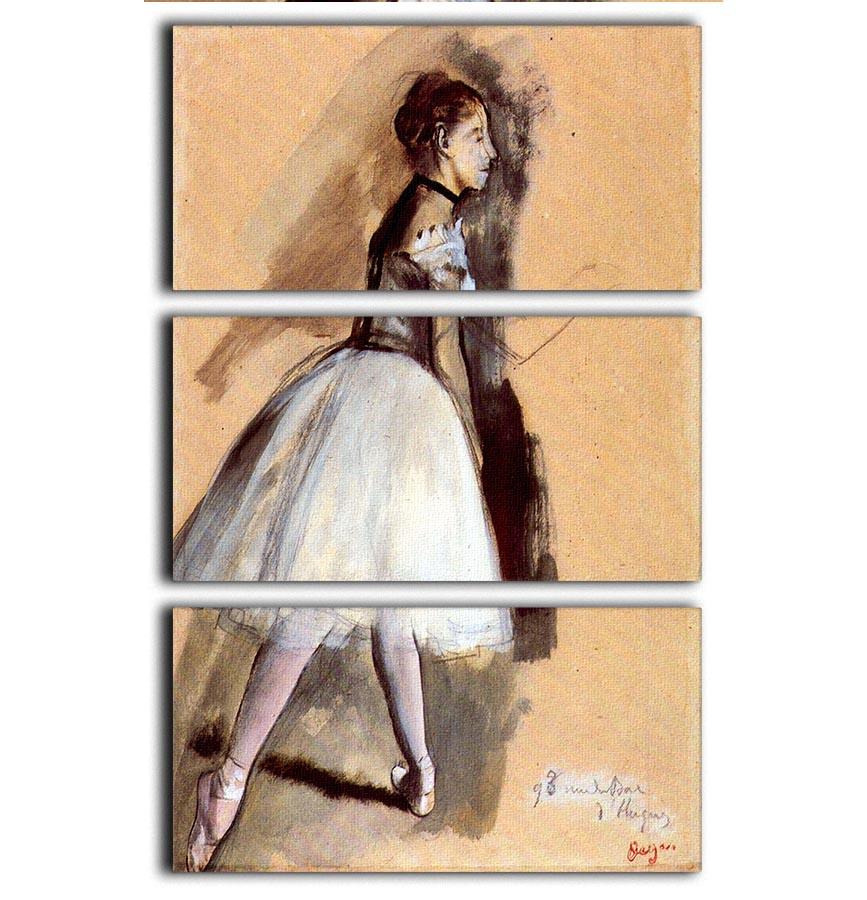 Dancer in step position 1 by Degas 3 Split Panel Canvas Print - Canvas Art Rocks - 1