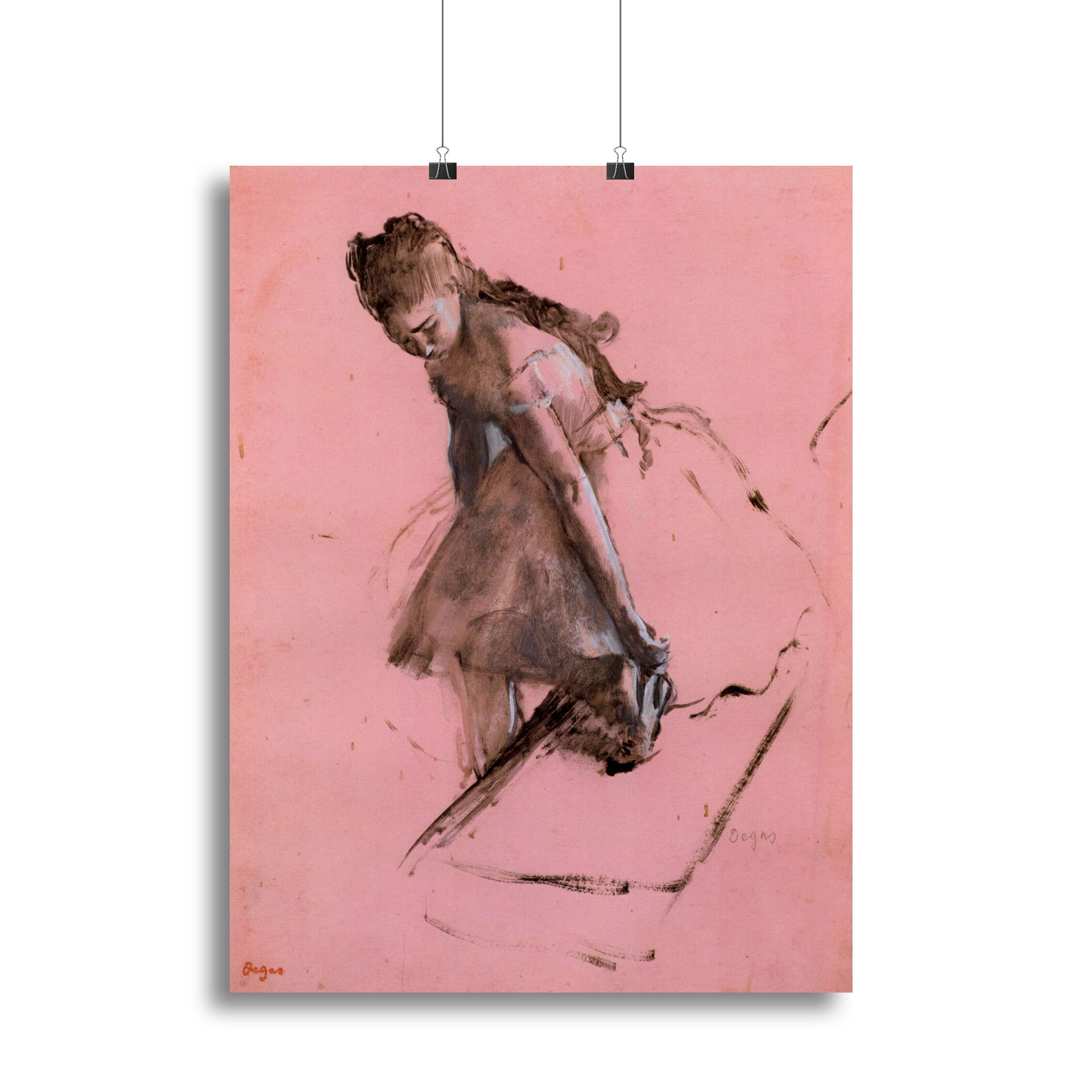 Dancer slipping on her shoe by Degas Canvas Print or Poster