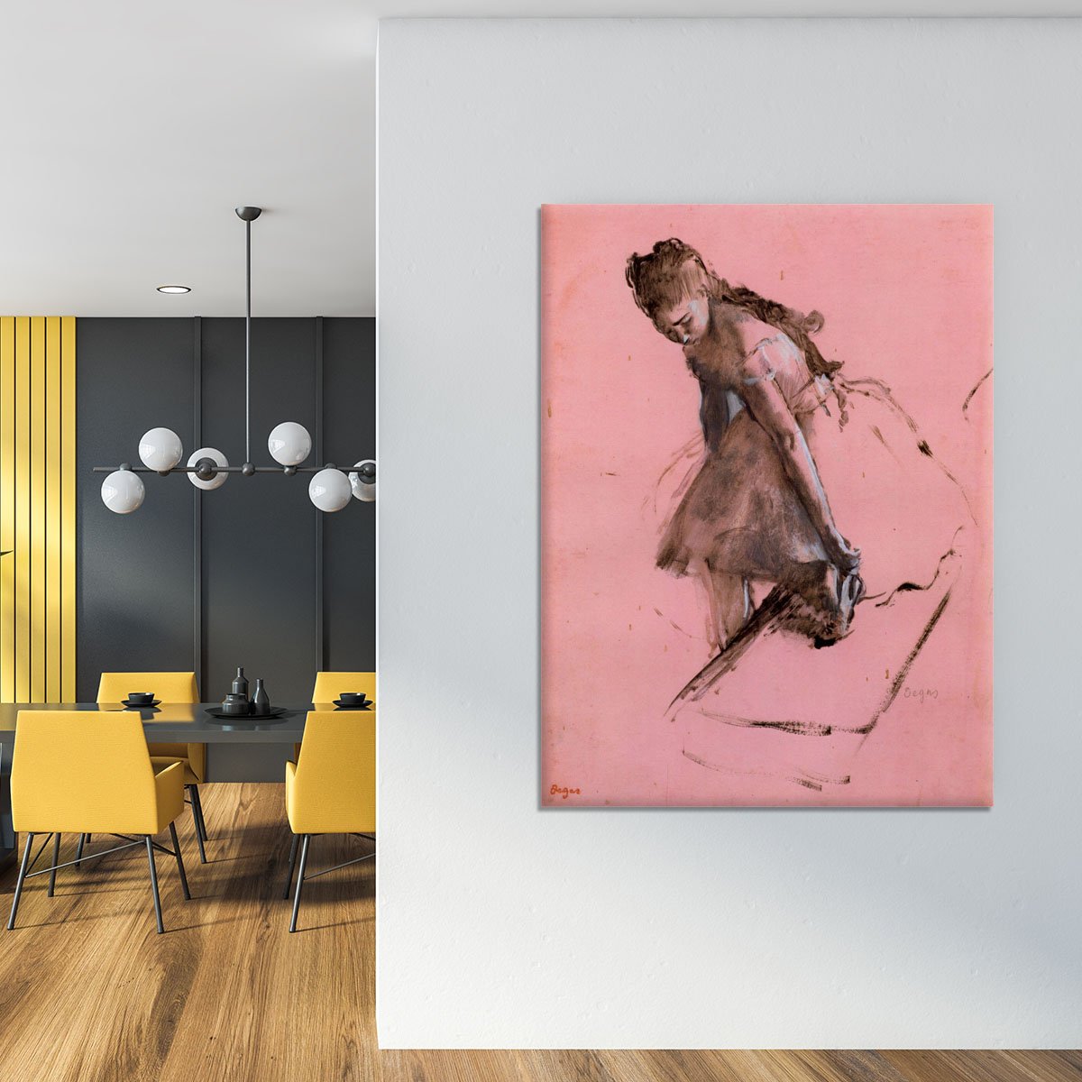 Dancer slipping on her shoe by Degas Canvas Print or Poster
