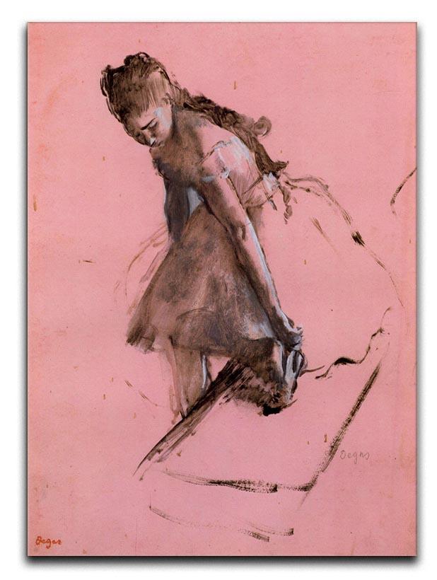 Dancer slipping on her shoe by Degas Canvas Print or Poster - Canvas Art Rocks - 1