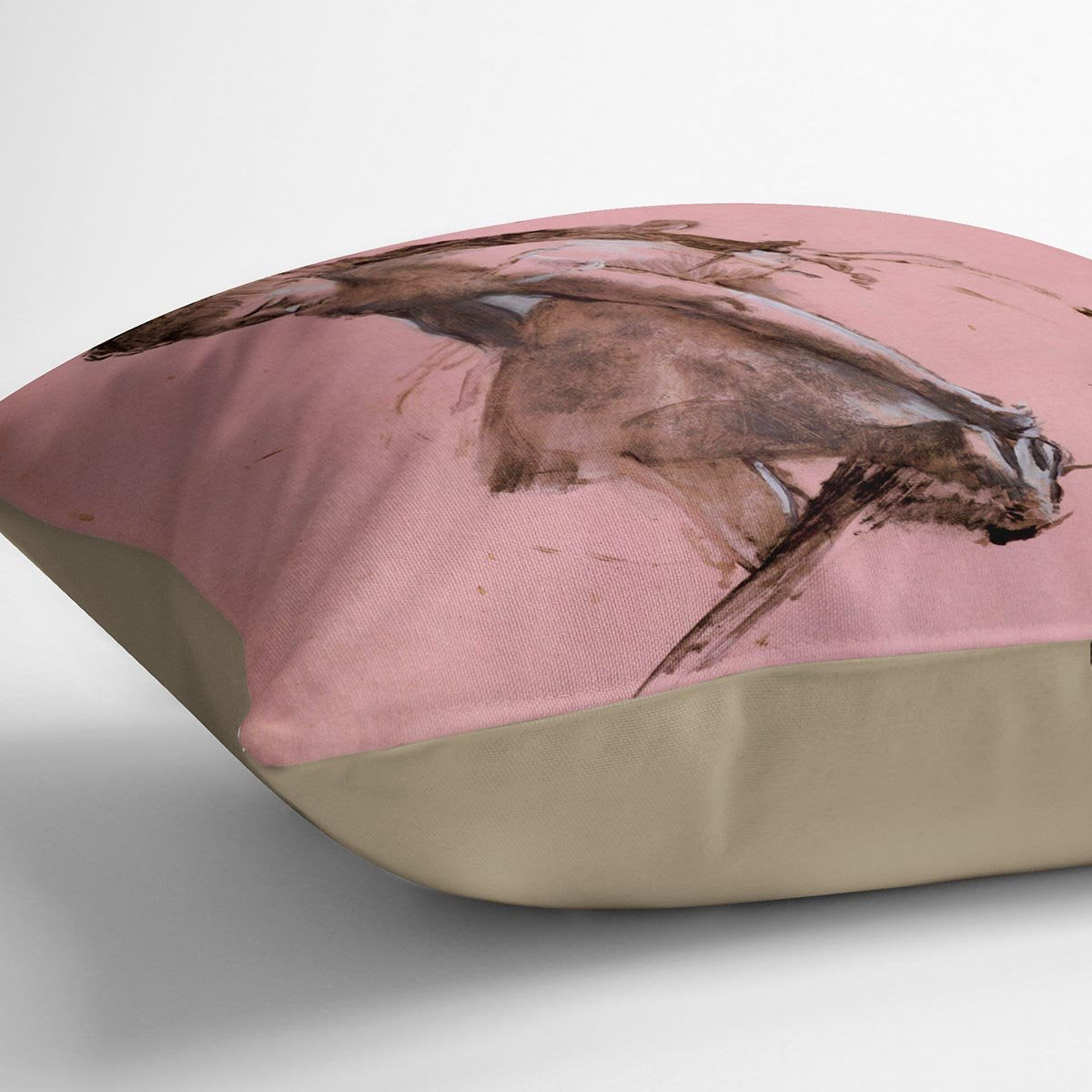Dancer slipping on her shoe by Degas Cushion