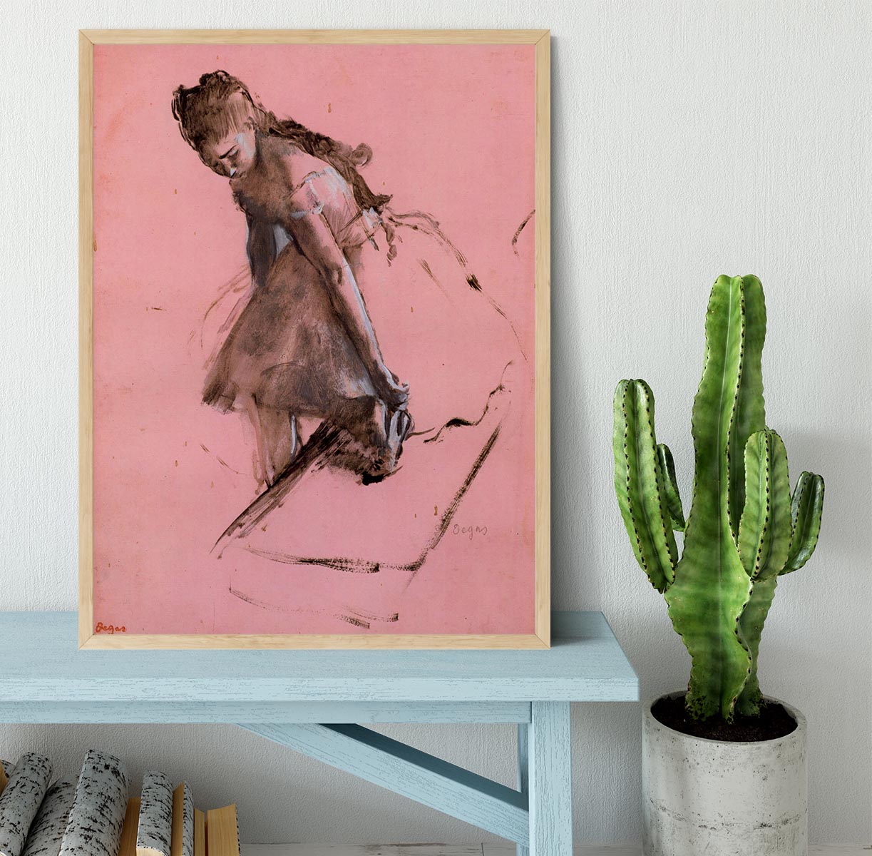 Dancer slipping on her shoe by Degas Framed Print - Canvas Art Rocks - 4