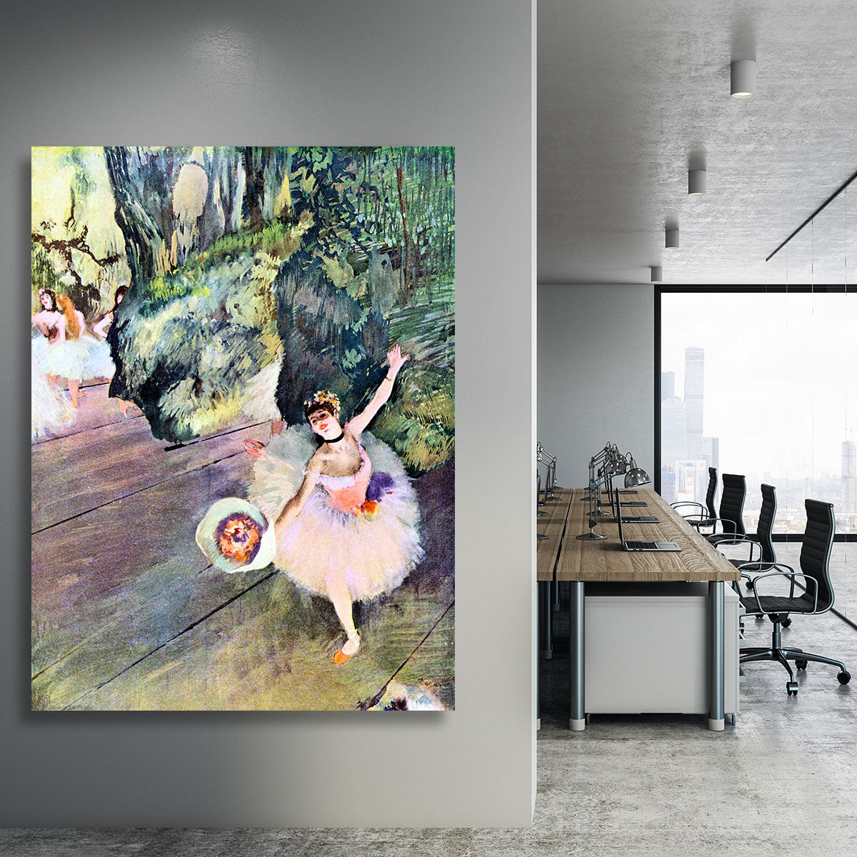 Dancer with a bouquet of flowers The Star of the ballet by Degas Canvas Print or Poster - Canvas Art Rocks - 3