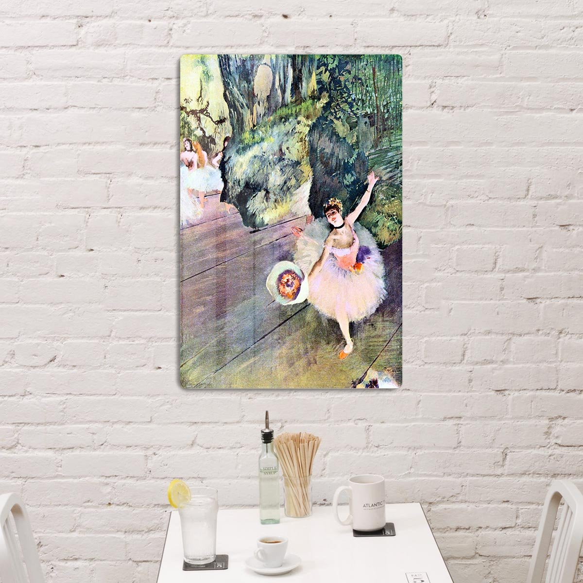 Dancer with a bouquet of flowers The Star of the ballet by Degas HD Metal Print - Canvas Art Rocks - 3