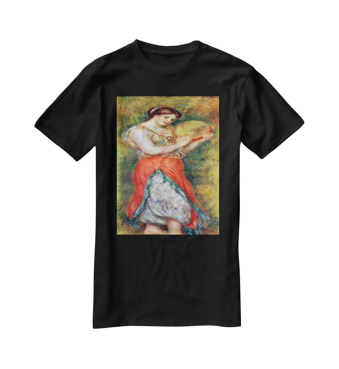 Dancer with tamborine by Renoir T-Shirt - Canvas Art Rocks - 1