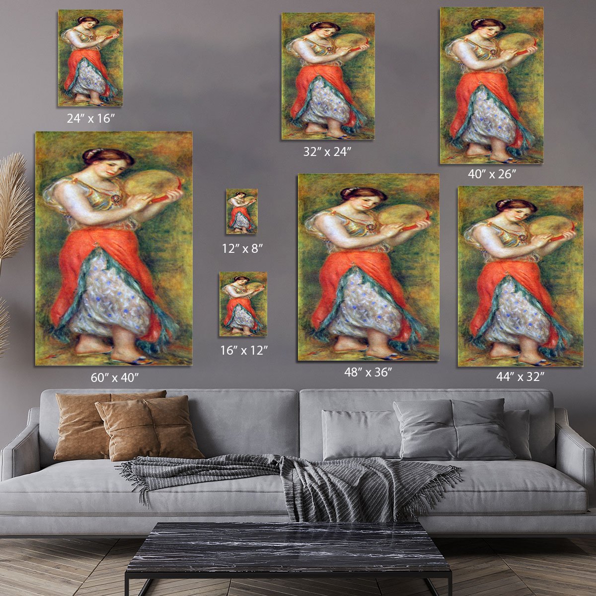 Dancer with tamborine by Renoir Canvas Print or Poster