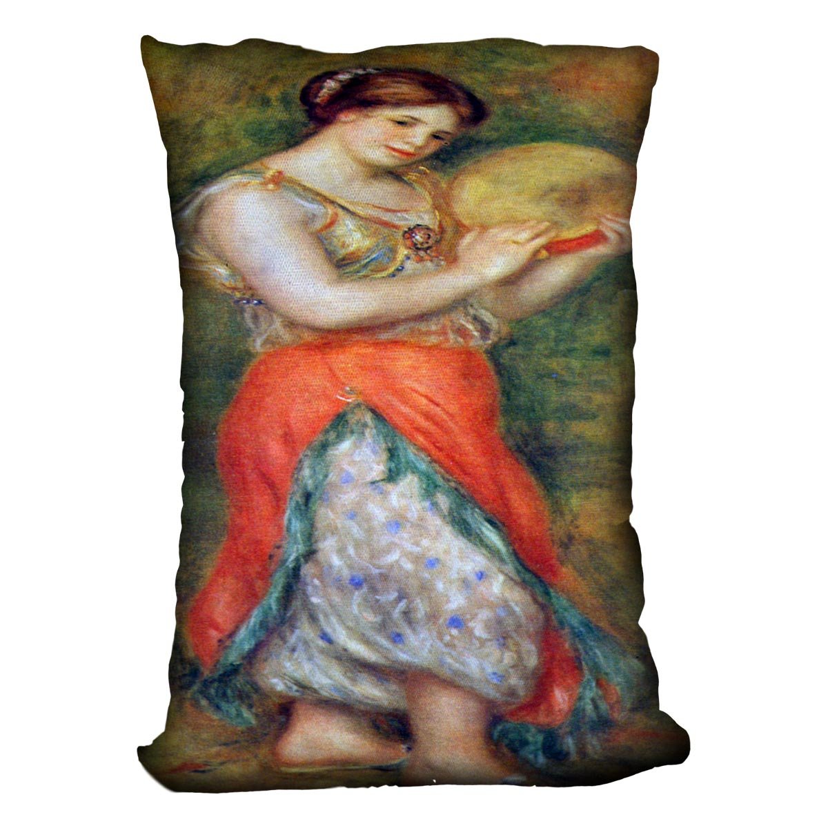 Dancer with tamborine by Renoir Throw Pillow
