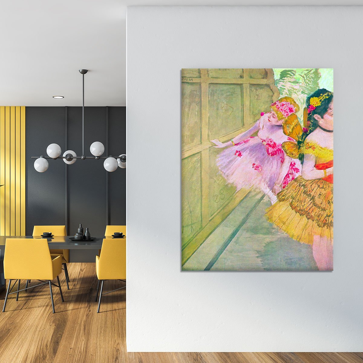 Dancers behind a backdrop by Degas Canvas Print or Poster