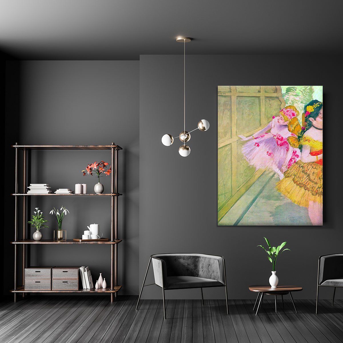 Dancers behind a backdrop by Degas Canvas Print or Poster