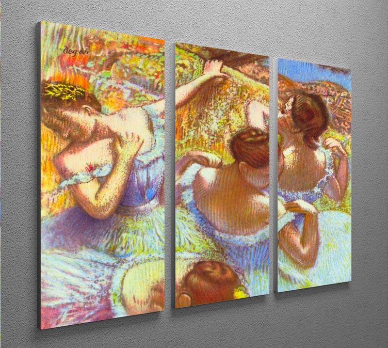 Dancers in blue by Degas 3 Split Panel Canvas Print - Canvas Art Rocks - 2