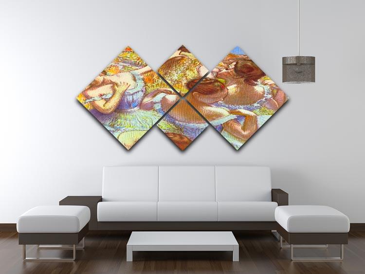 Dancers in blue by Degas 4 Square Multi Panel Canvas - Canvas Art Rocks - 3