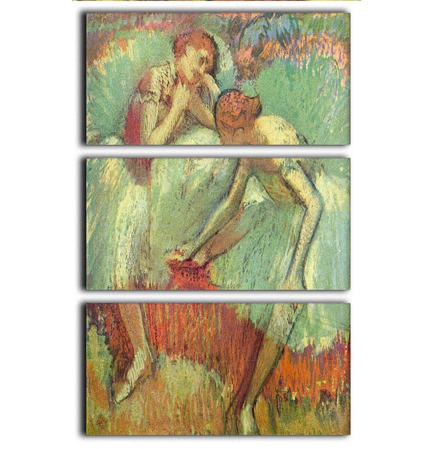 Dancers in green by Degas 3 Split Panel Canvas Print - Canvas Art Rocks - 1