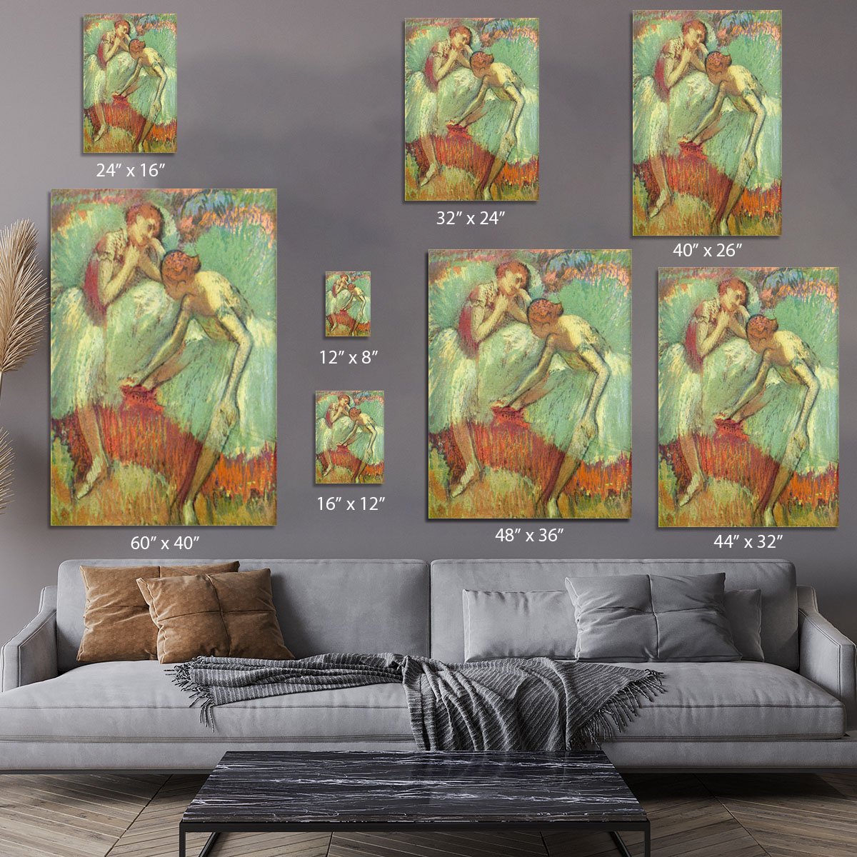 Dancers in green by Degas Canvas Print or Poster