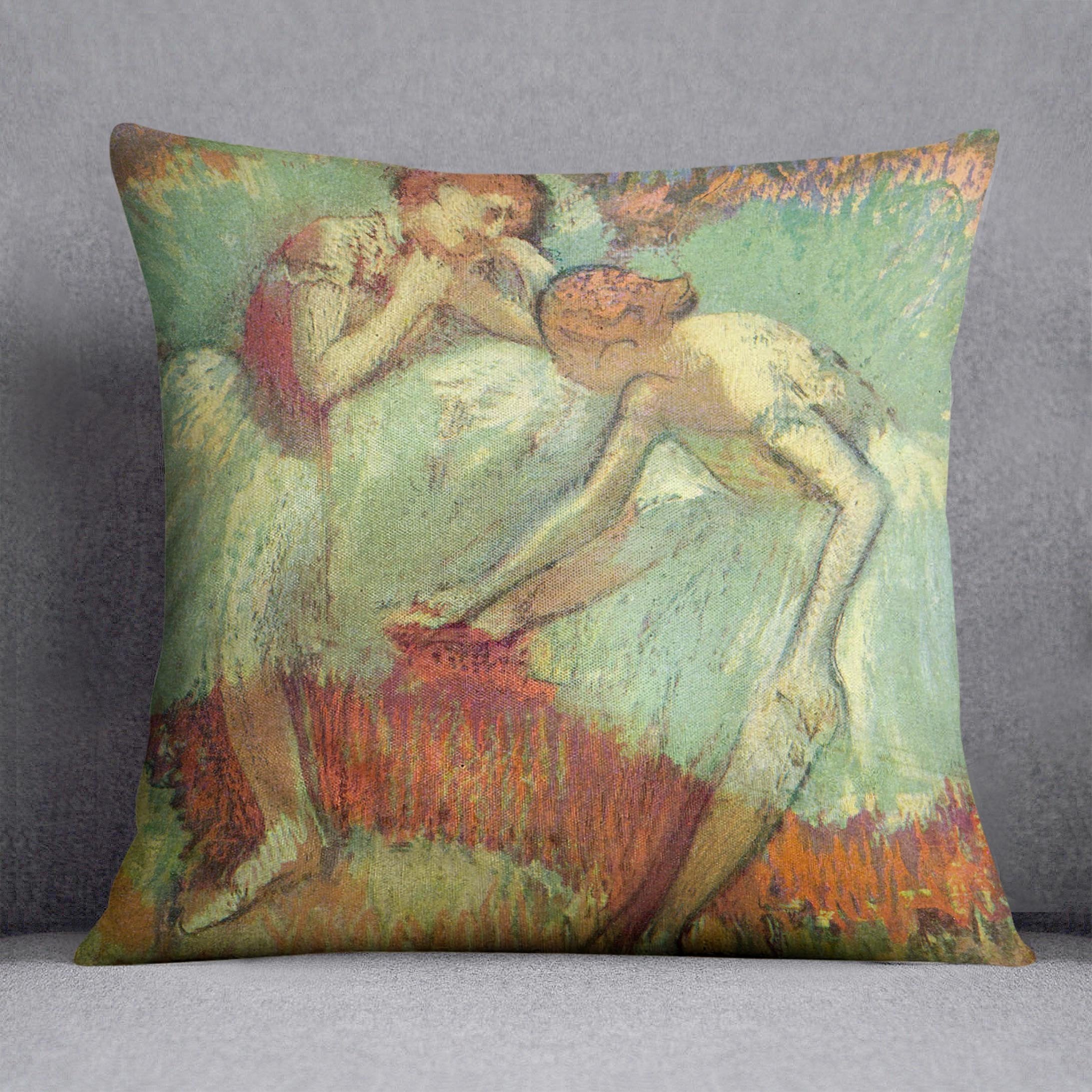 Dancers in green by Degas Cushion