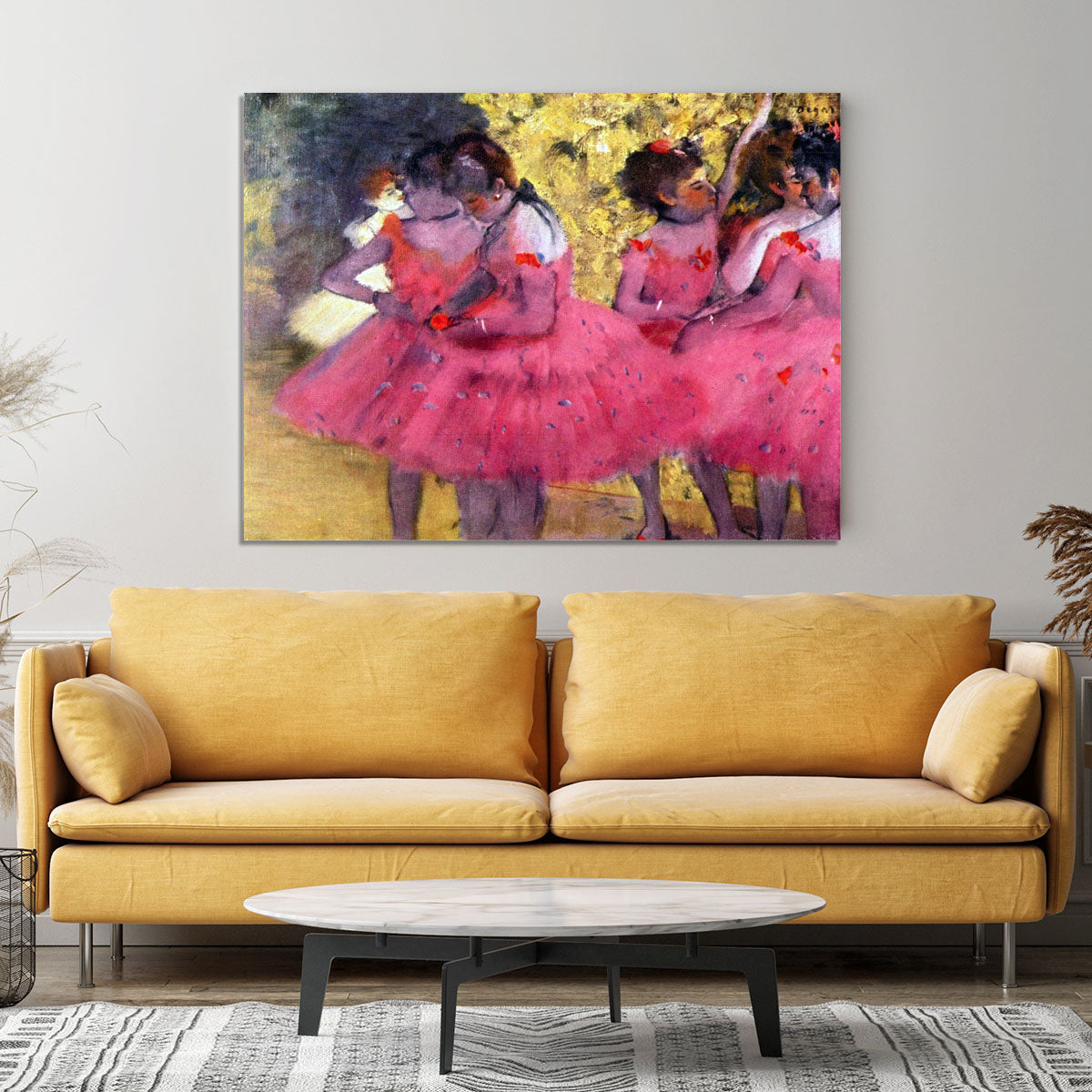Dancers in pink between the scenes by Degas Canvas Print or Poster - Canvas Art Rocks - 4