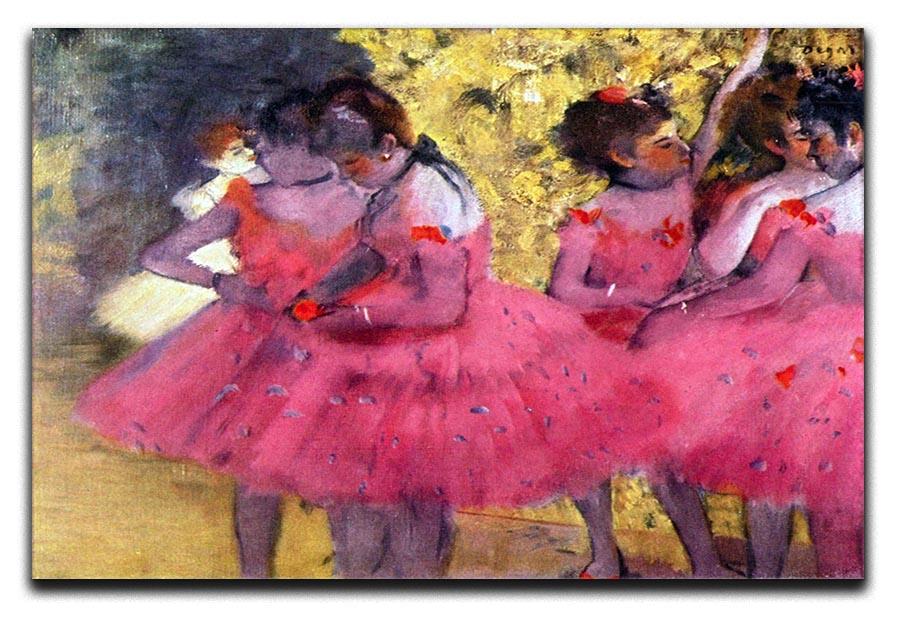Dancers in pink between the scenes by Degas Canvas Print or Poster - Canvas Art Rocks - 1