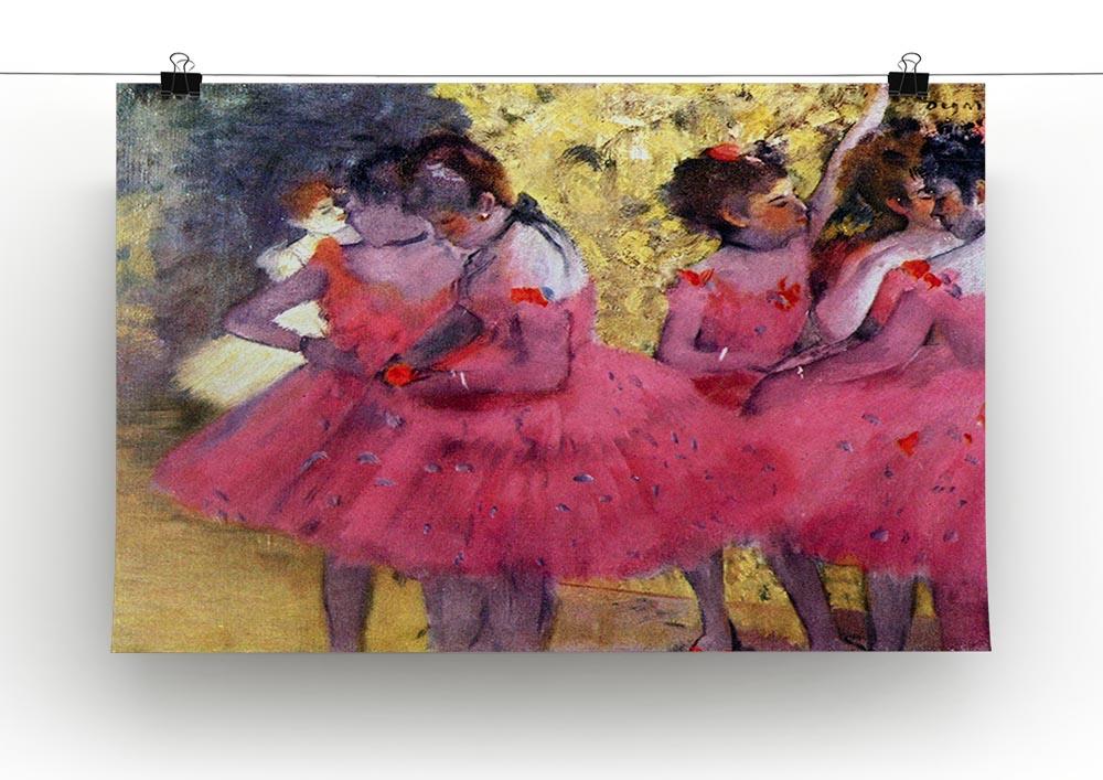 Dancers in pink between the scenes by Degas Canvas Print or Poster - Canvas Art Rocks - 2