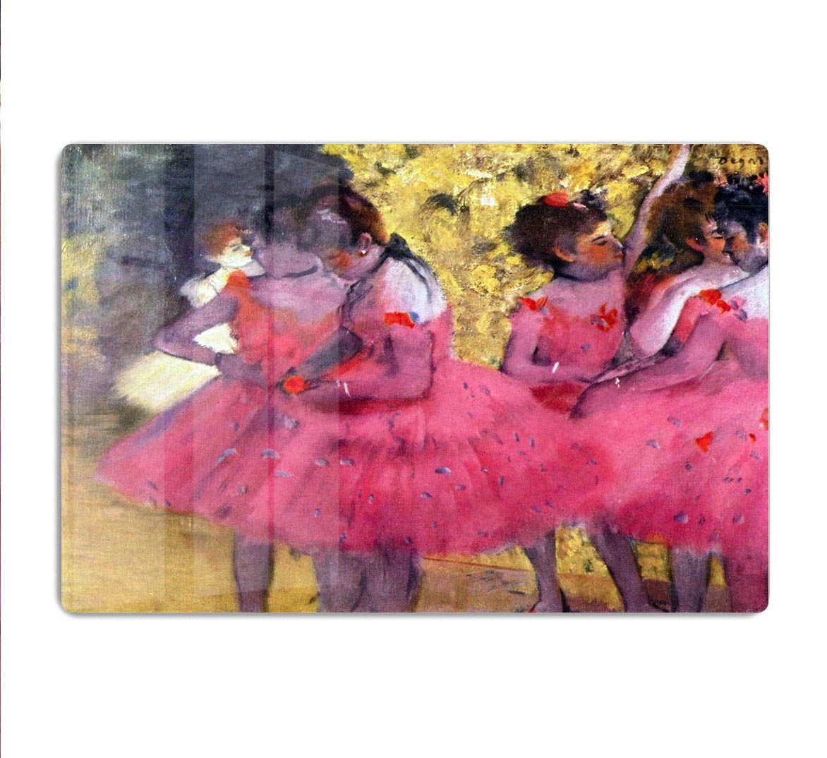 Dancers in pink between the scenes by Degas HD Metal Print - Canvas Art Rocks - 1