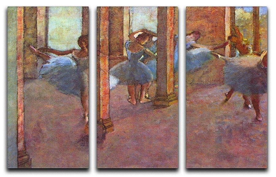 Dancers in the Foyer by Degas 3 Split Panel Canvas Print - Canvas Art Rocks - 1