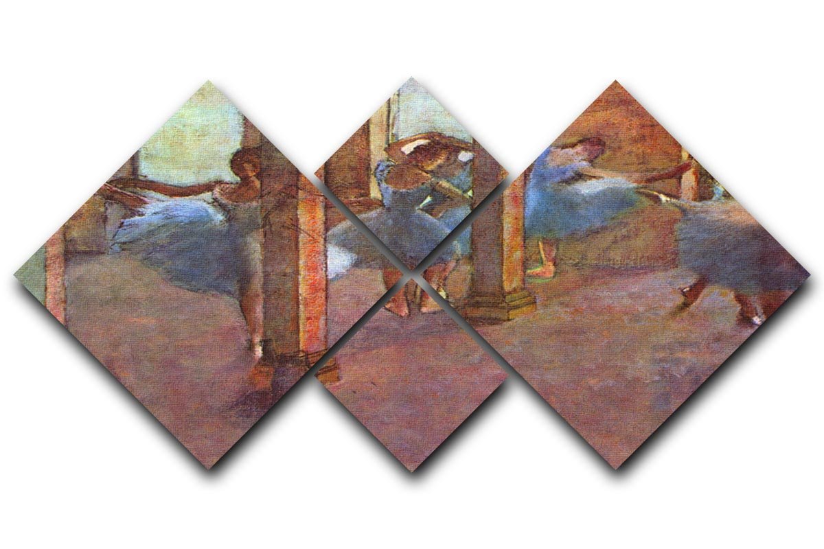 Dancers in the Foyer by Degas 4 Square Multi Panel Canvas - Canvas Art Rocks - 1