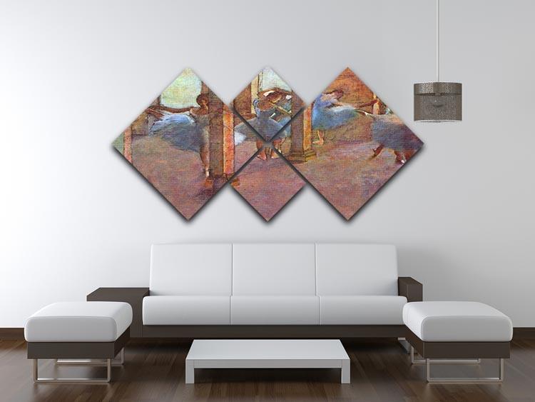 Dancers in the Foyer by Degas 4 Square Multi Panel Canvas - Canvas Art Rocks - 3