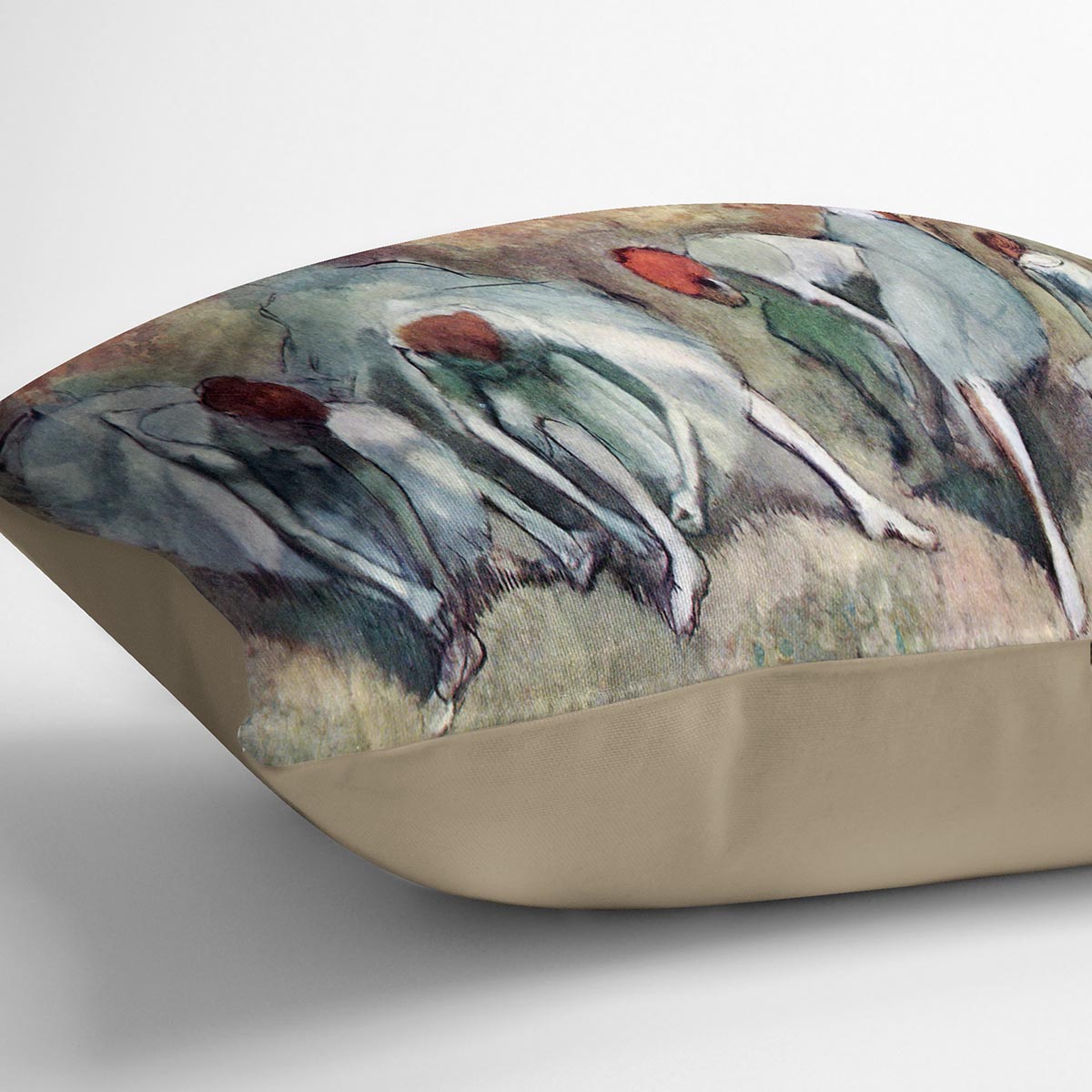 Dancers lace their shoes by Degas Cushion